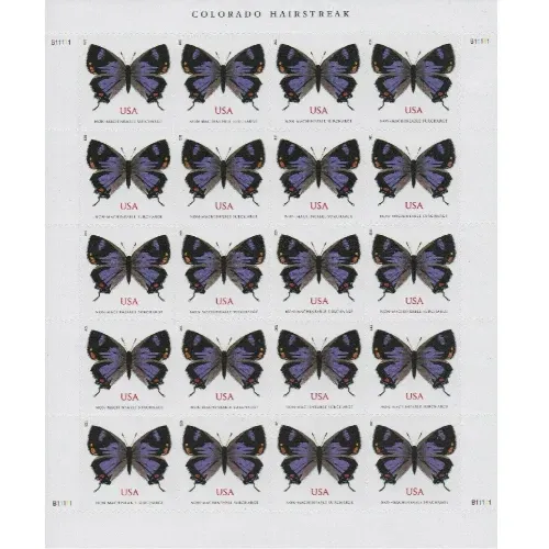 Colorado Hairstreak 2021 - 5 Sheets 100 Pcs Unused Stamps for Mailing